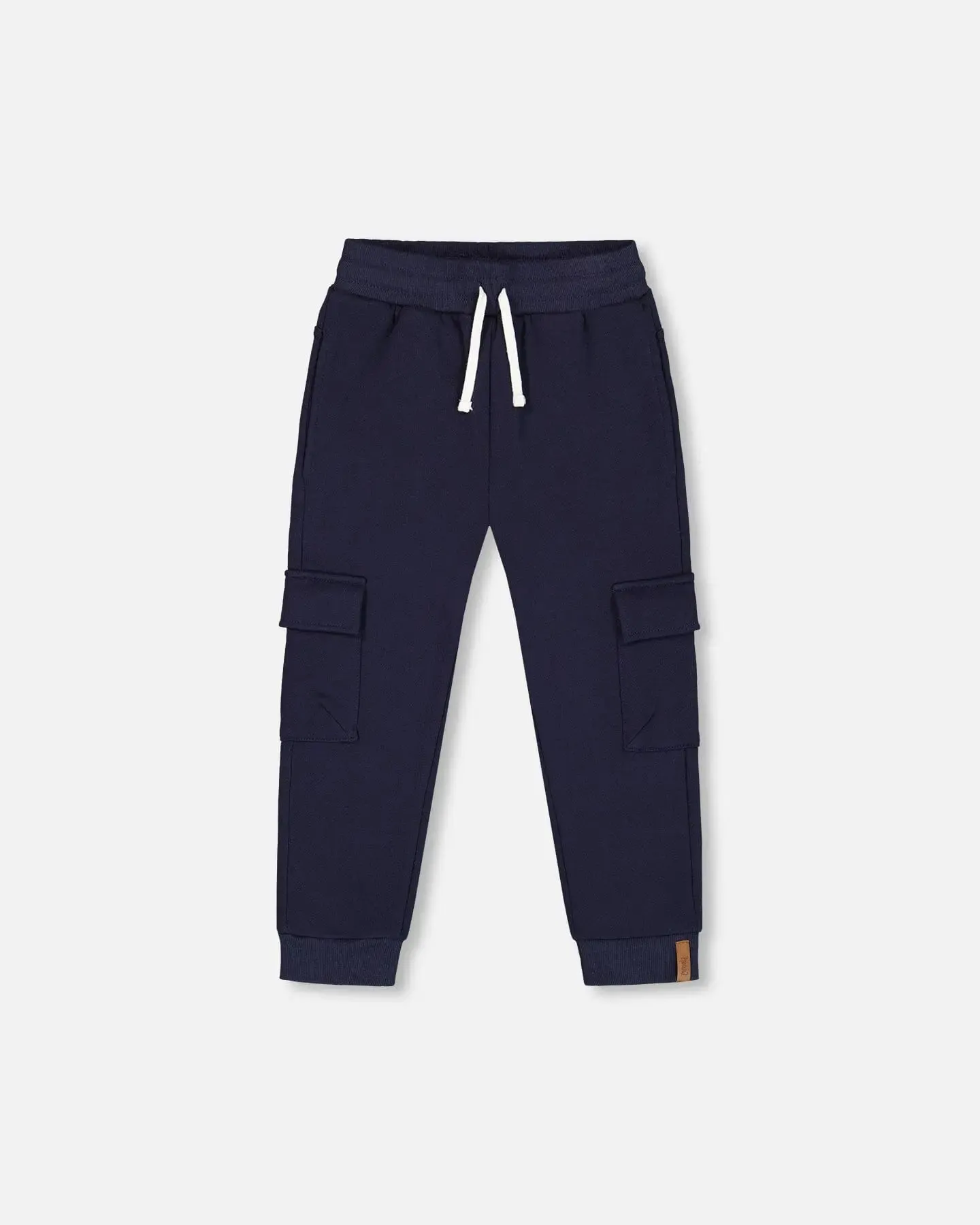 Fleece Sweatpants With Cargo Pockets Navy