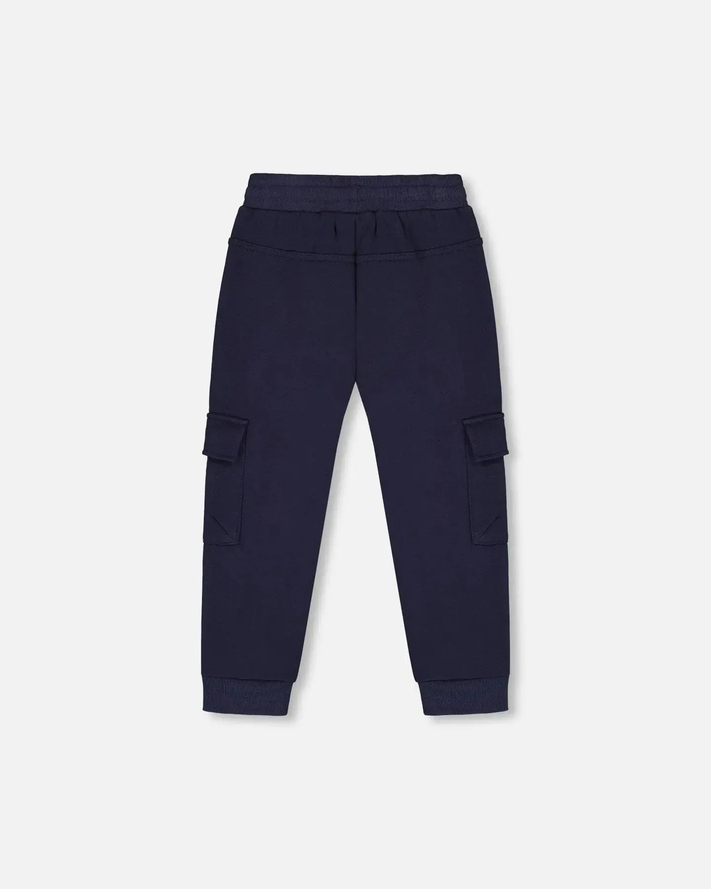 Fleece Sweatpants With Cargo Pockets Navy