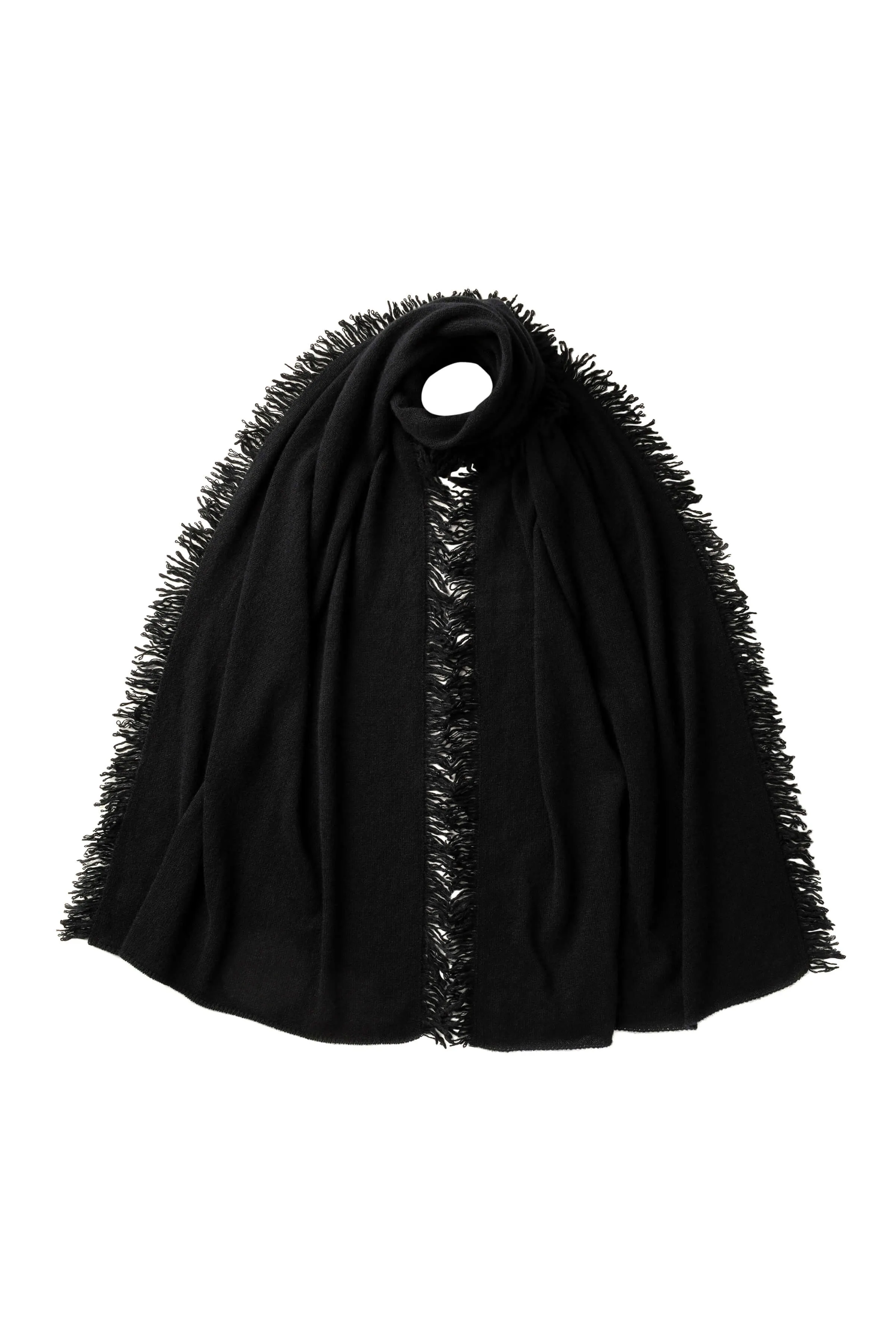 Fringed Gauzy Cashmere Stole