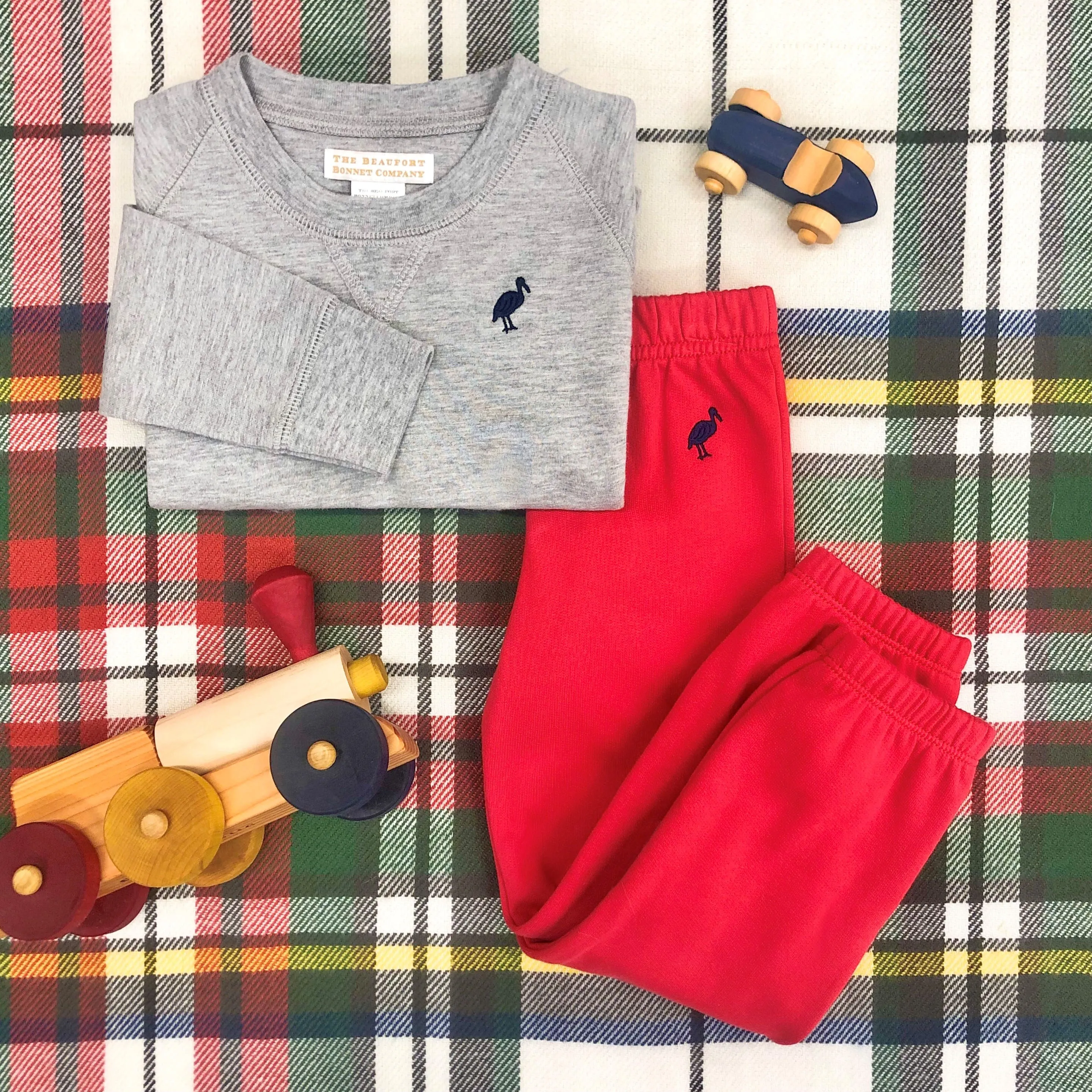 Gates Sweeney Sweatpants - Richmond Red with Nantucket Navy Stork