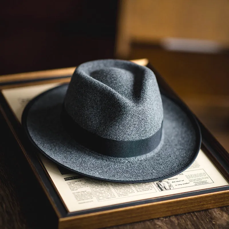 Gentleman Style Wool Homburg Hat