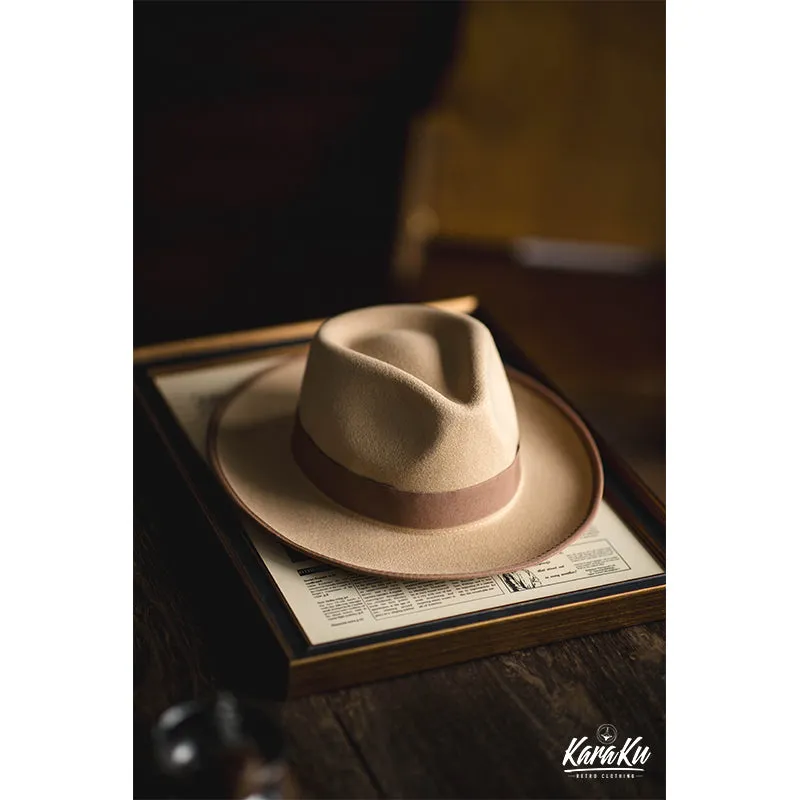 Gentleman Style Wool Homburg Hat