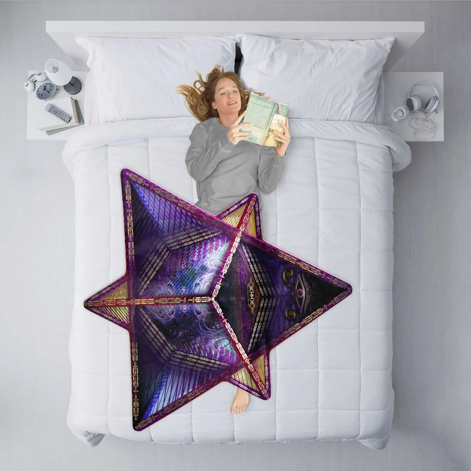 Golden Merkaba Freeform Blanket