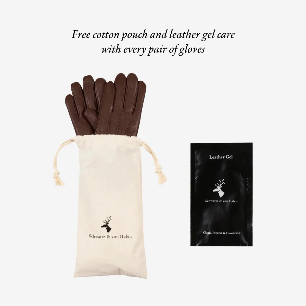 Ivy (black) – sheepskin leather gloves with wool/cashmere lining & touchscreen feature