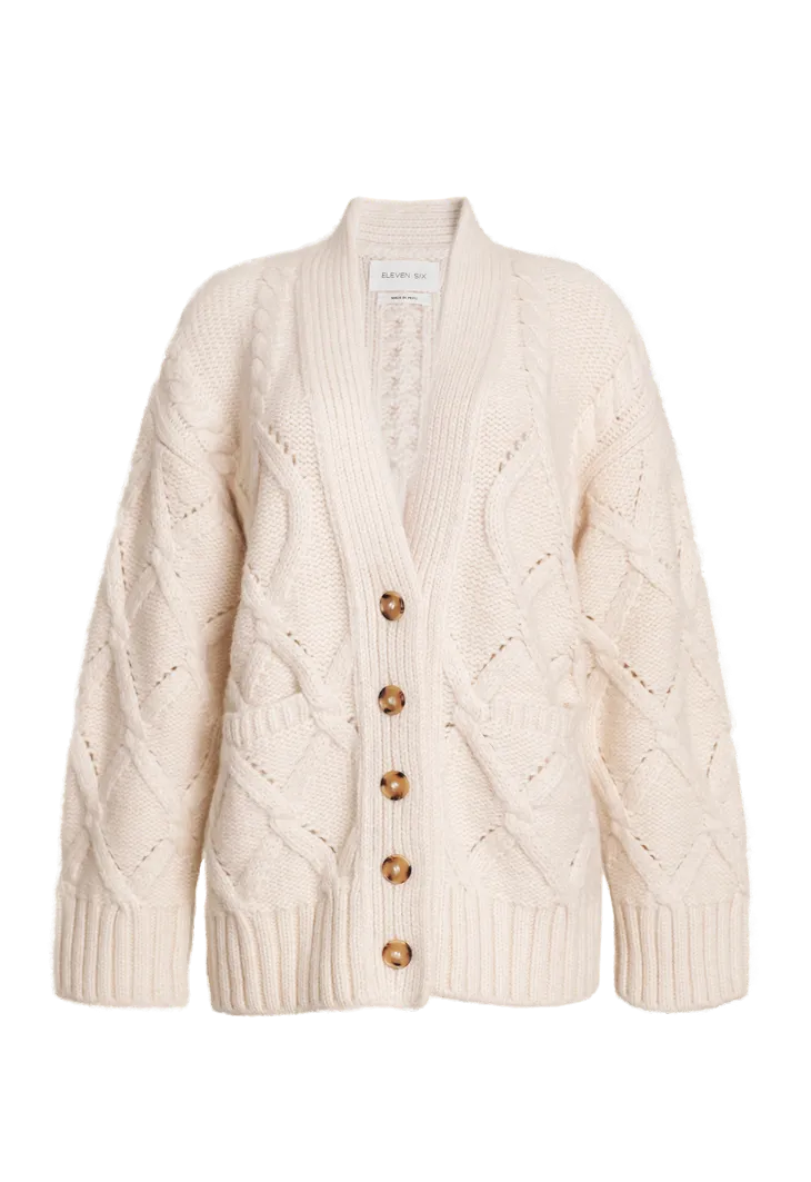 Kayln Cable Stitch Oversized Cardigan