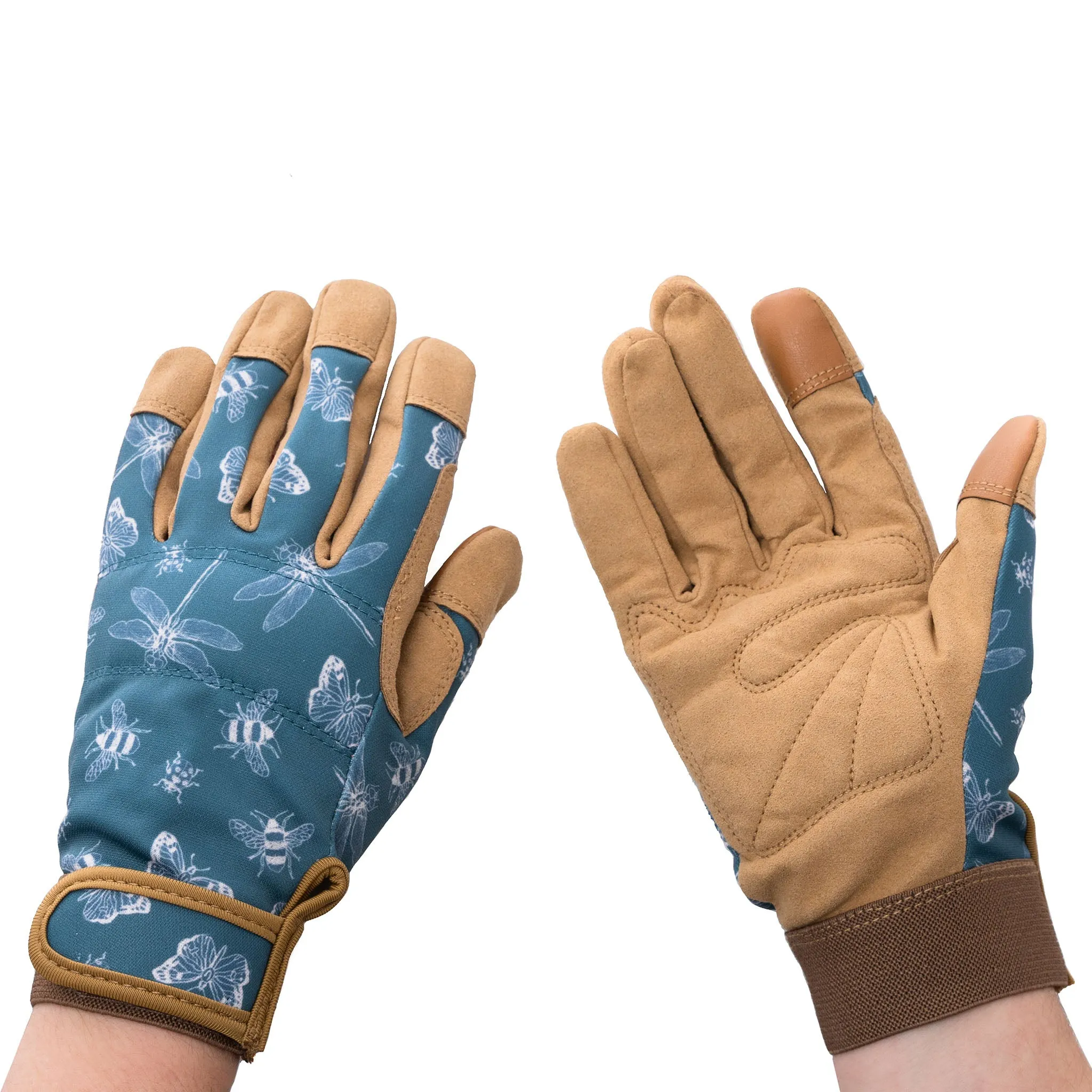 Kent & Stowe Teal Flutter Bugs Comfort Gloves