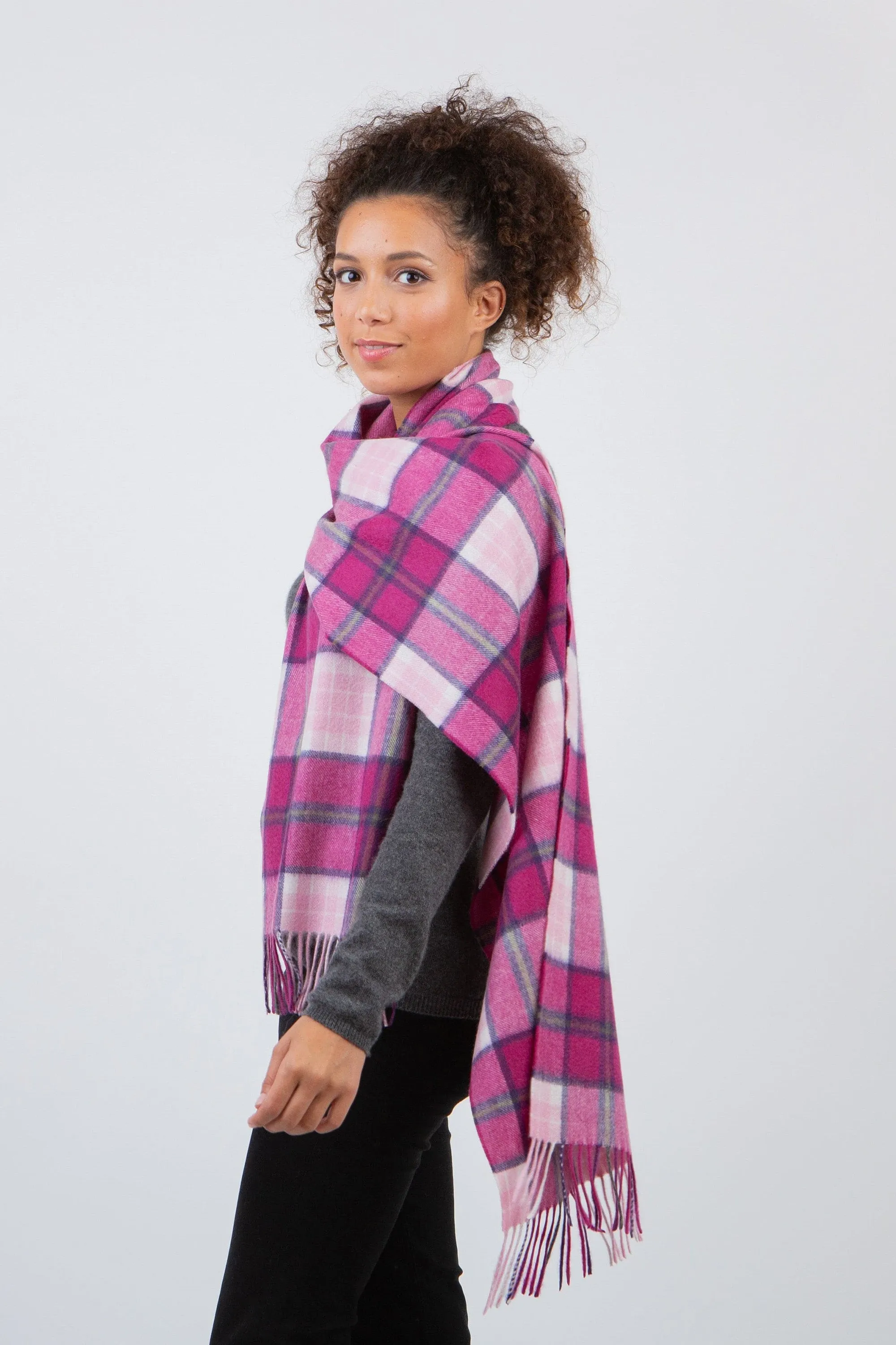 Kiltane Billet Cashmere Wide Scarf - Pink