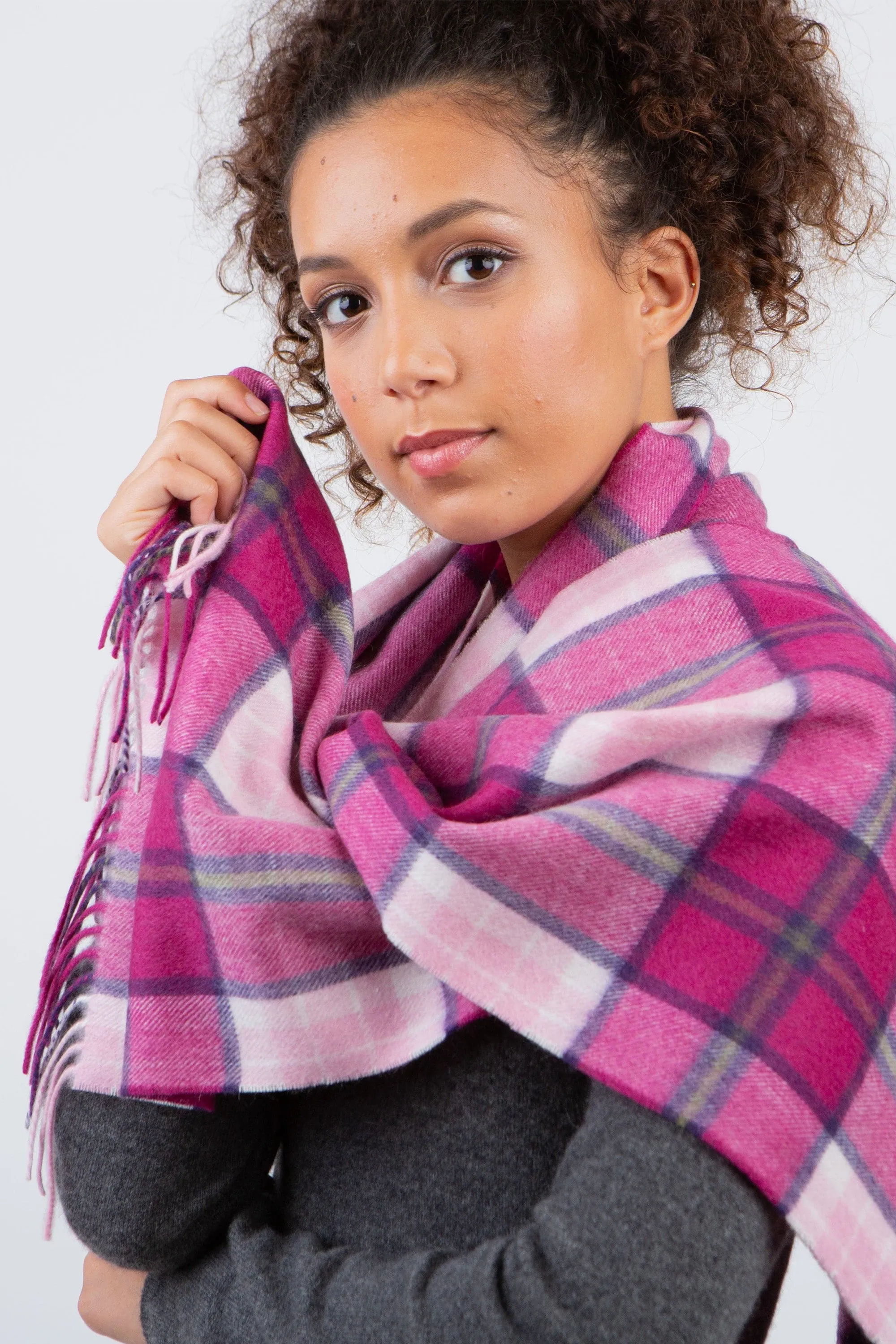 Kiltane Billet Cashmere Wide Scarf - Pink