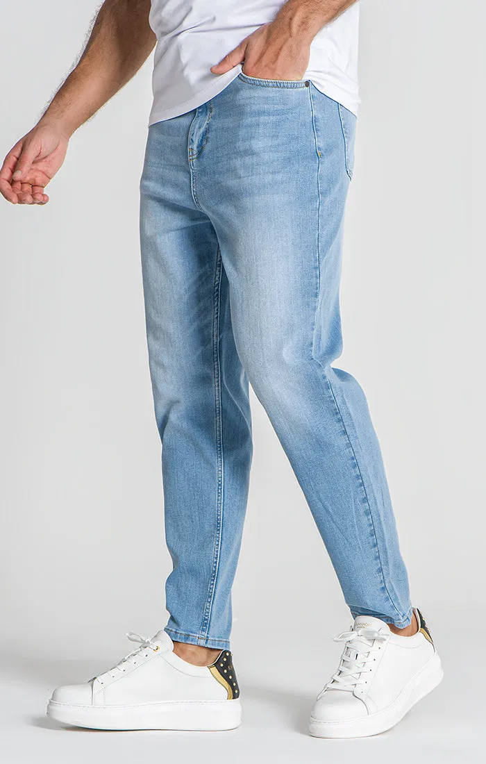 Light Blue Carrot Leg Jeans