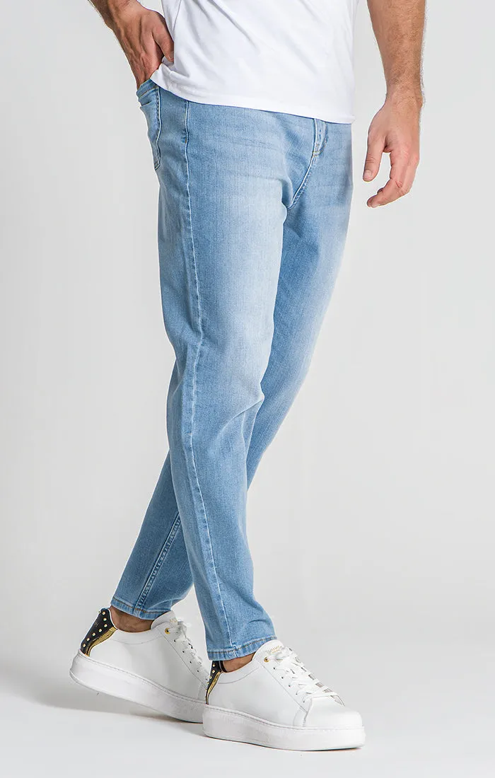 Light Blue Carrot Leg Jeans