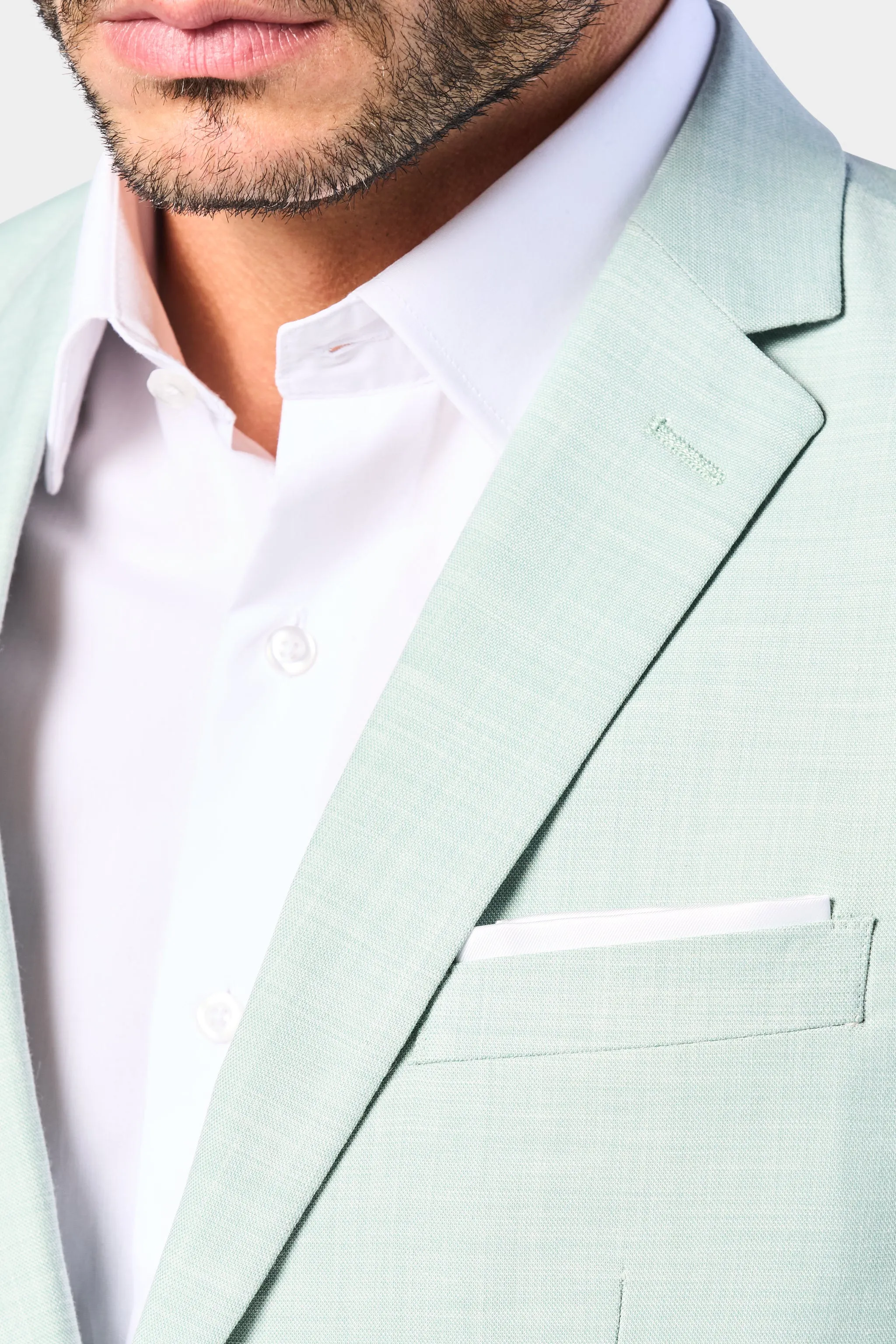 Light Sage Sharkskin 2 Button Suit