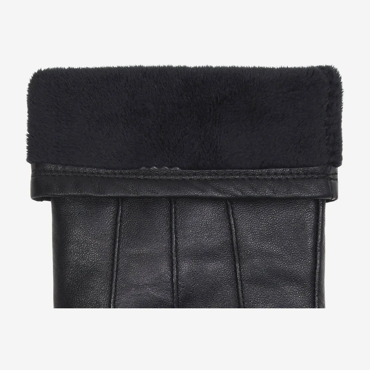 Lily (black) - sheepskin leather gloves with warm fleece lining & touchscreen feature