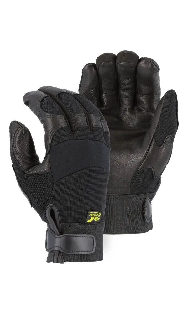 Majestic Gloves 2151H Deerskin Winter Lined Black Hawk Gloves [Dozen]