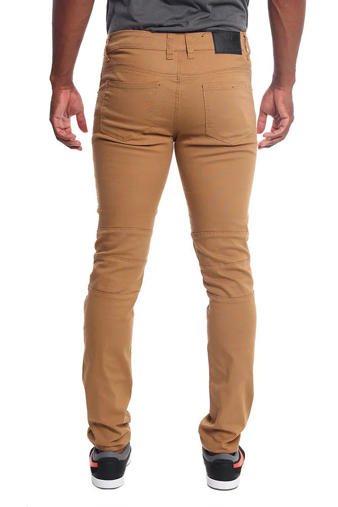 Men's Biker Twill Skinny Pants (Wheat)