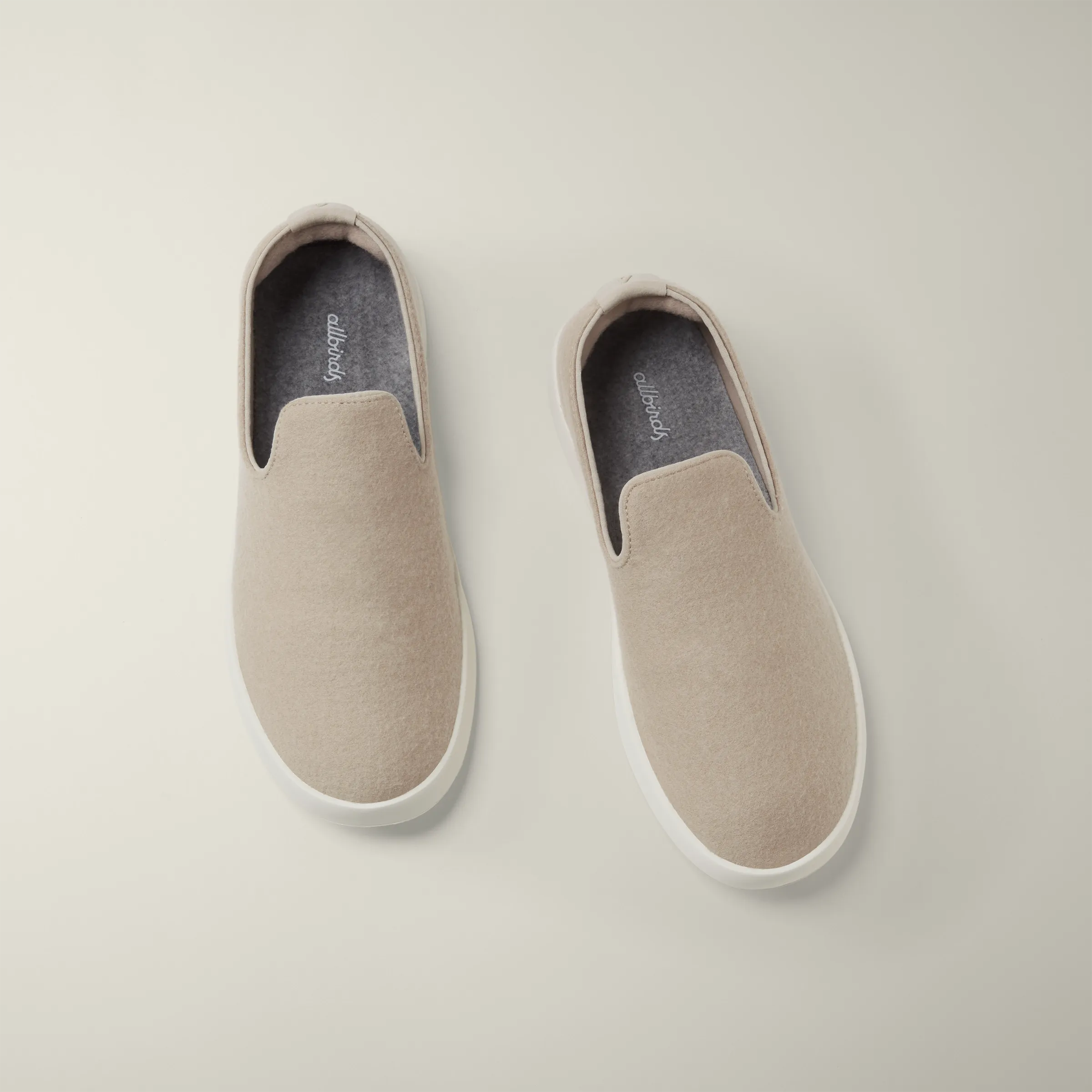 Men's Wool Loungers - Rugged Beige (Natural White Sole)