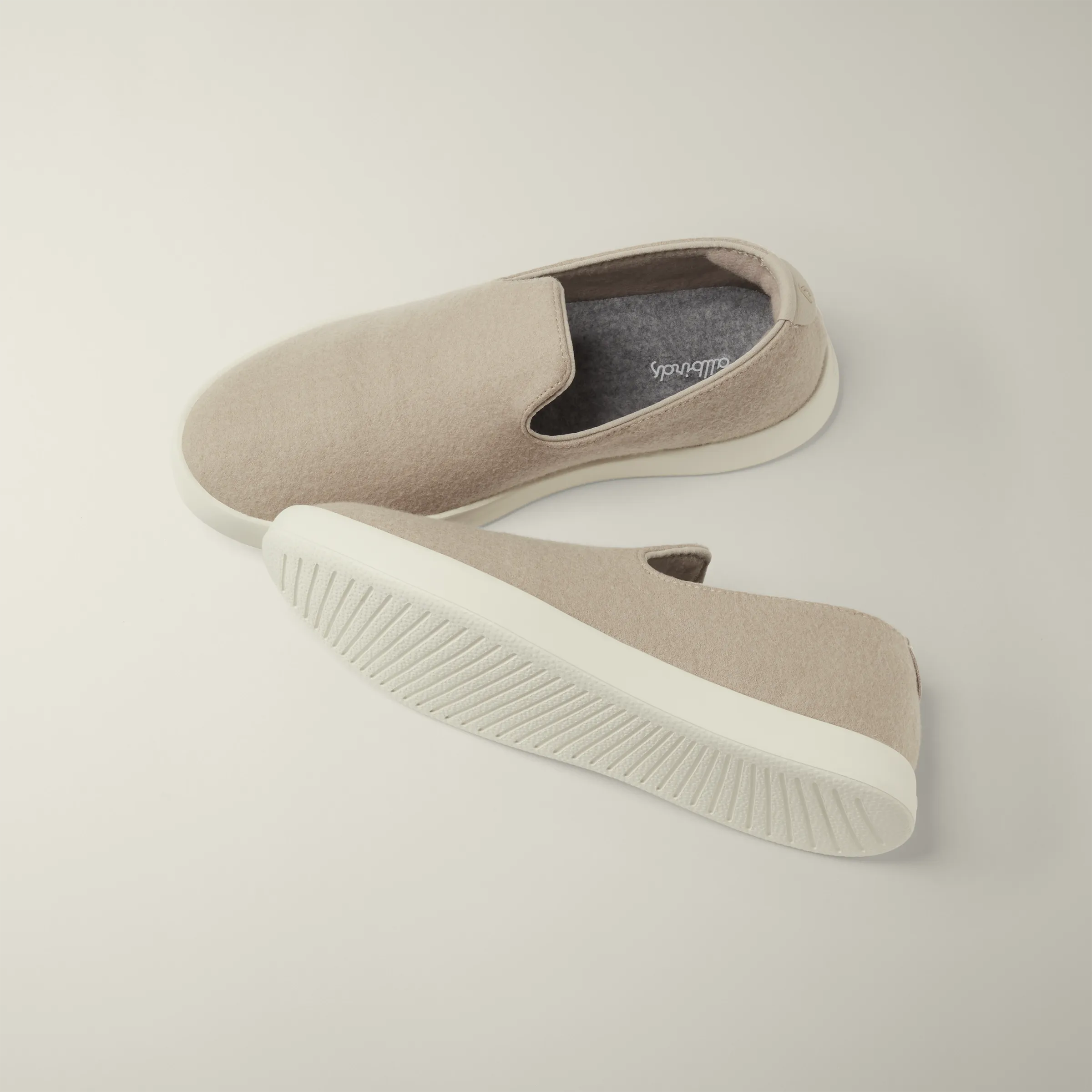 Men's Wool Loungers - Rugged Beige (Natural White Sole)