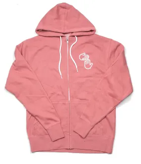 Michigan Hands Zip Hoodie (Dusty Rose)