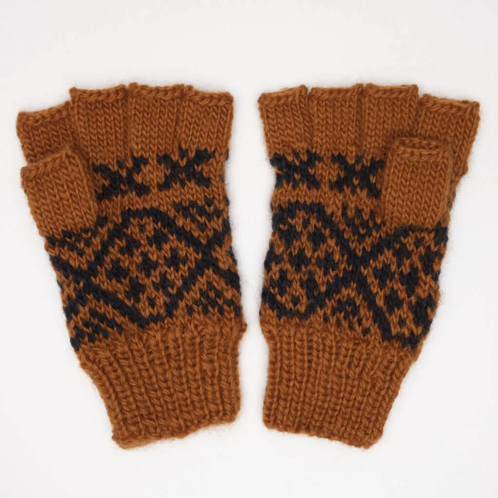 Mirta Fingerless Jacquard Mittens