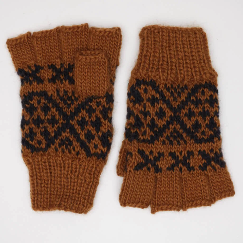 Mirta Fingerless Jacquard Mittens