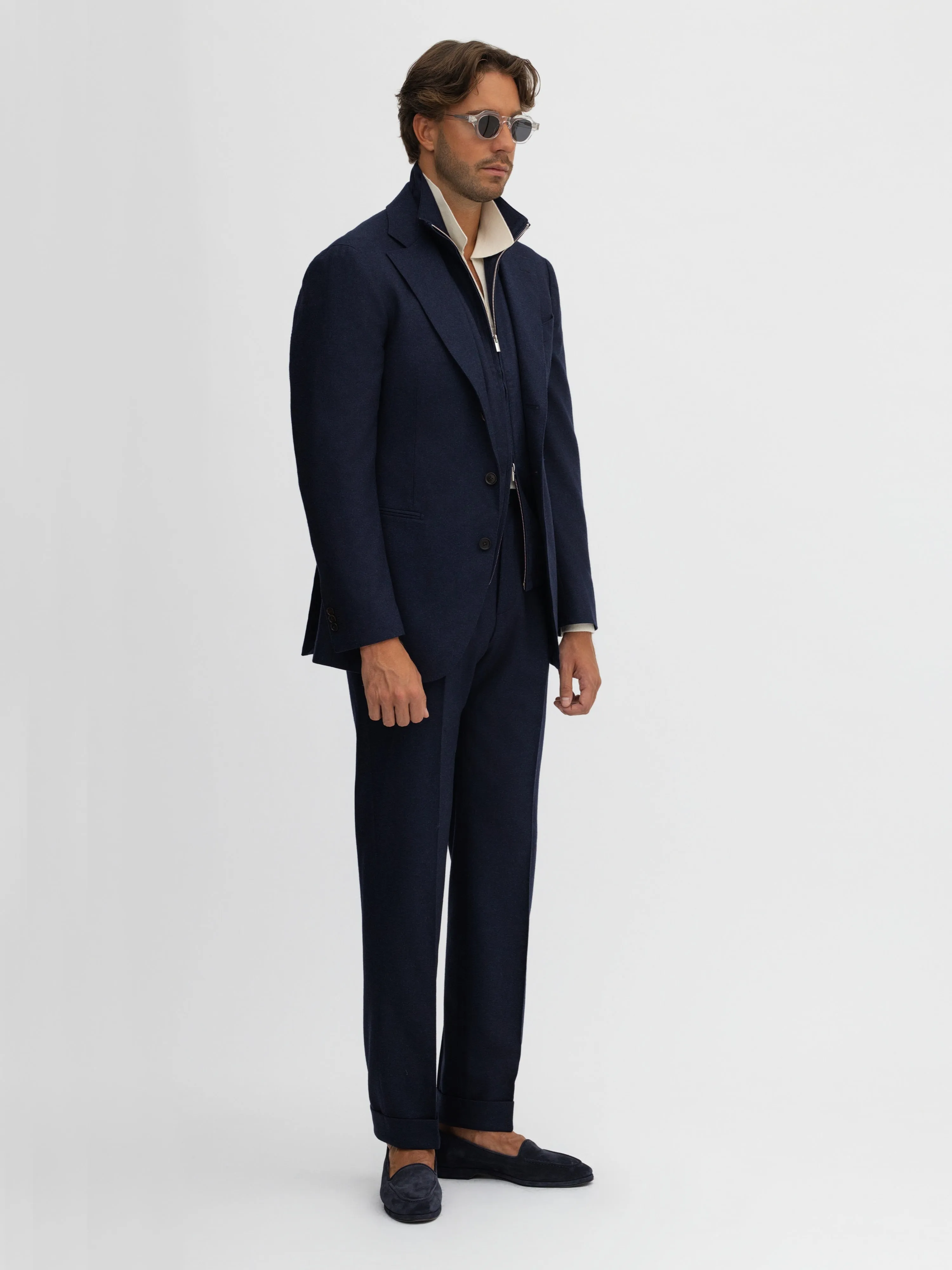 Navy Flannel Wool Suit (SB)