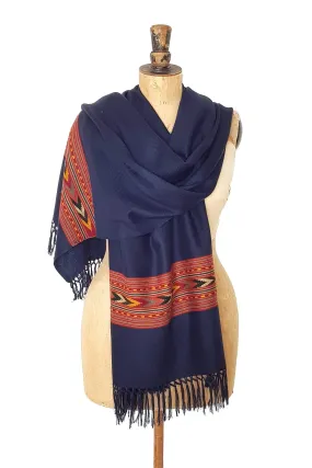 Navy Kulla Handwoven Scarf