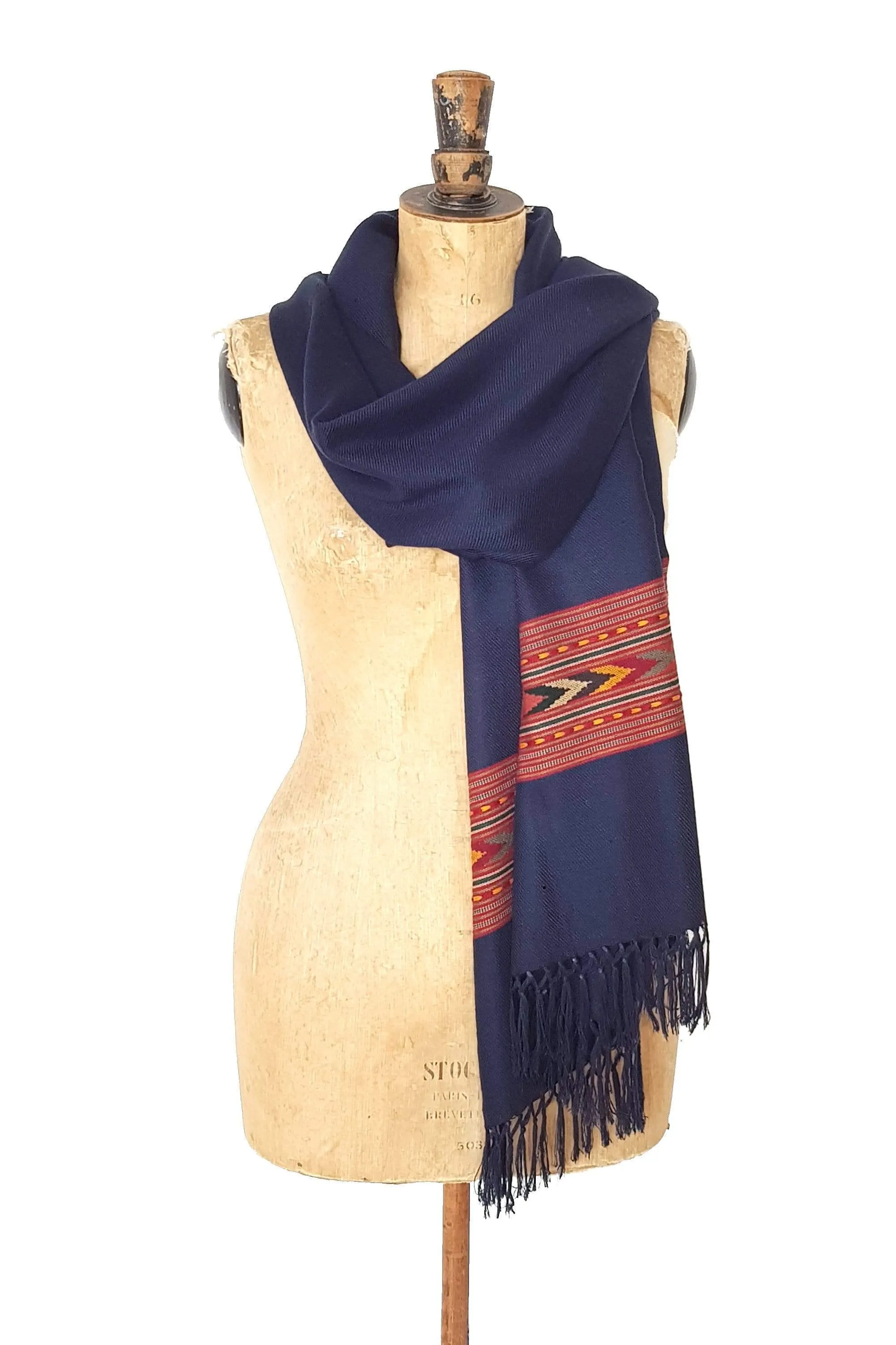 Navy Kulla Handwoven Scarf