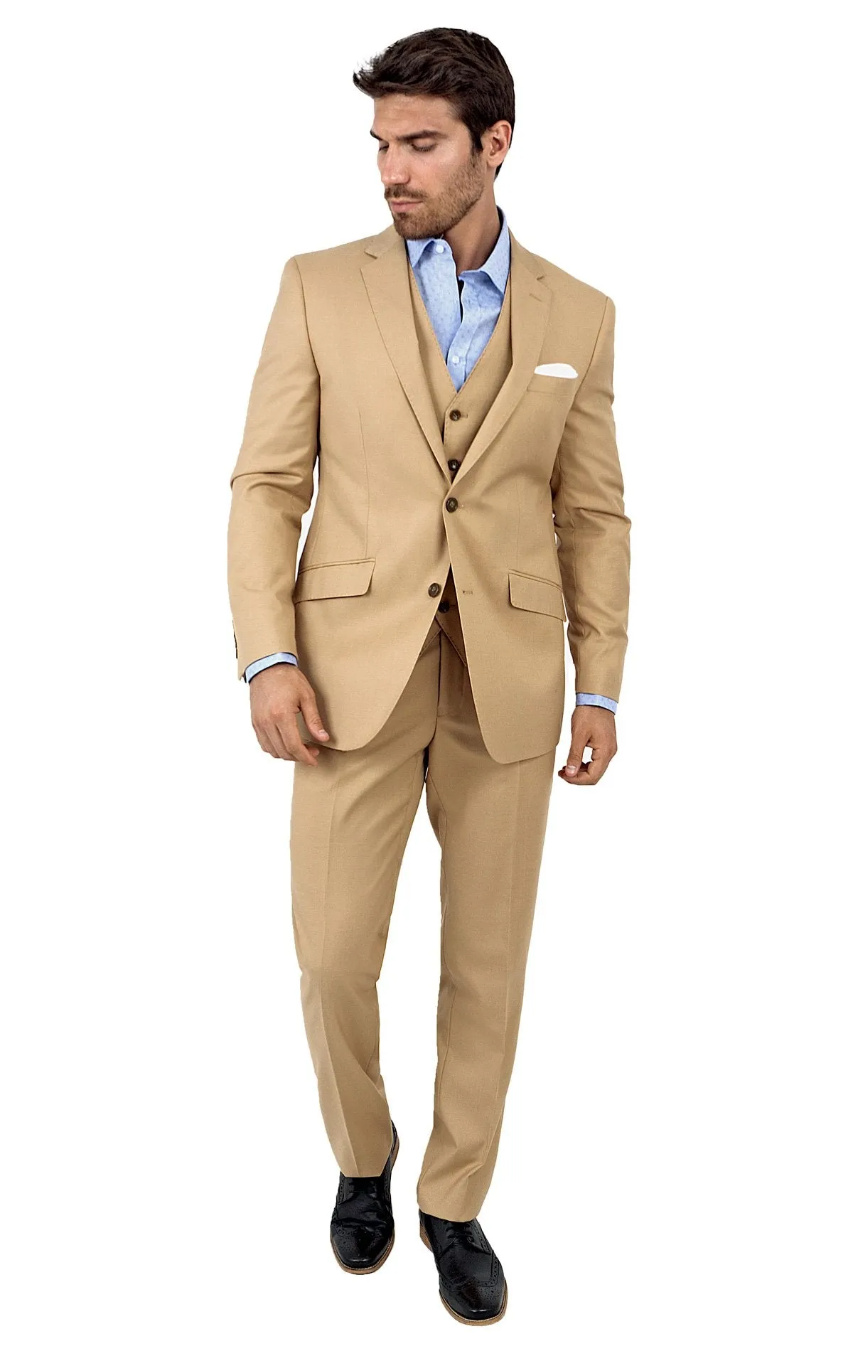 NELSON CHESTNUT TAILORED FIT 3 PC SUIT