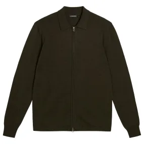 Nyle Merino Zip Cardigann Forest Green - AW23