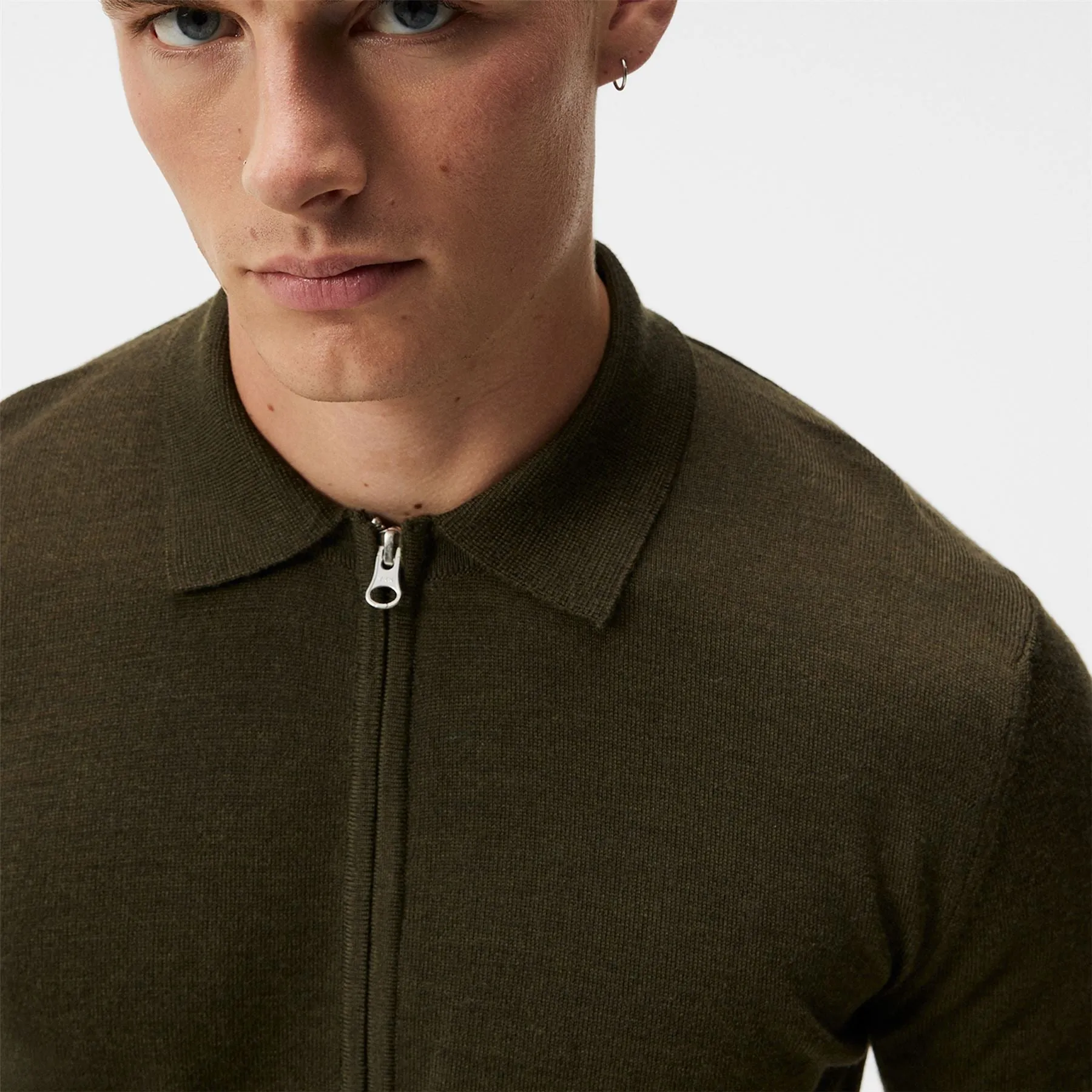 Nyle Merino Zip Cardigann Forest Green - AW23