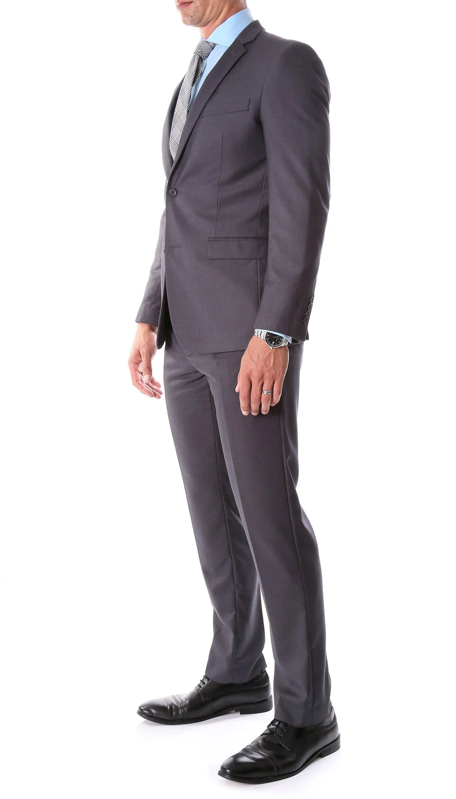 Oslo Collection - Slim Fit 2 Piece Suit Color Charcoal