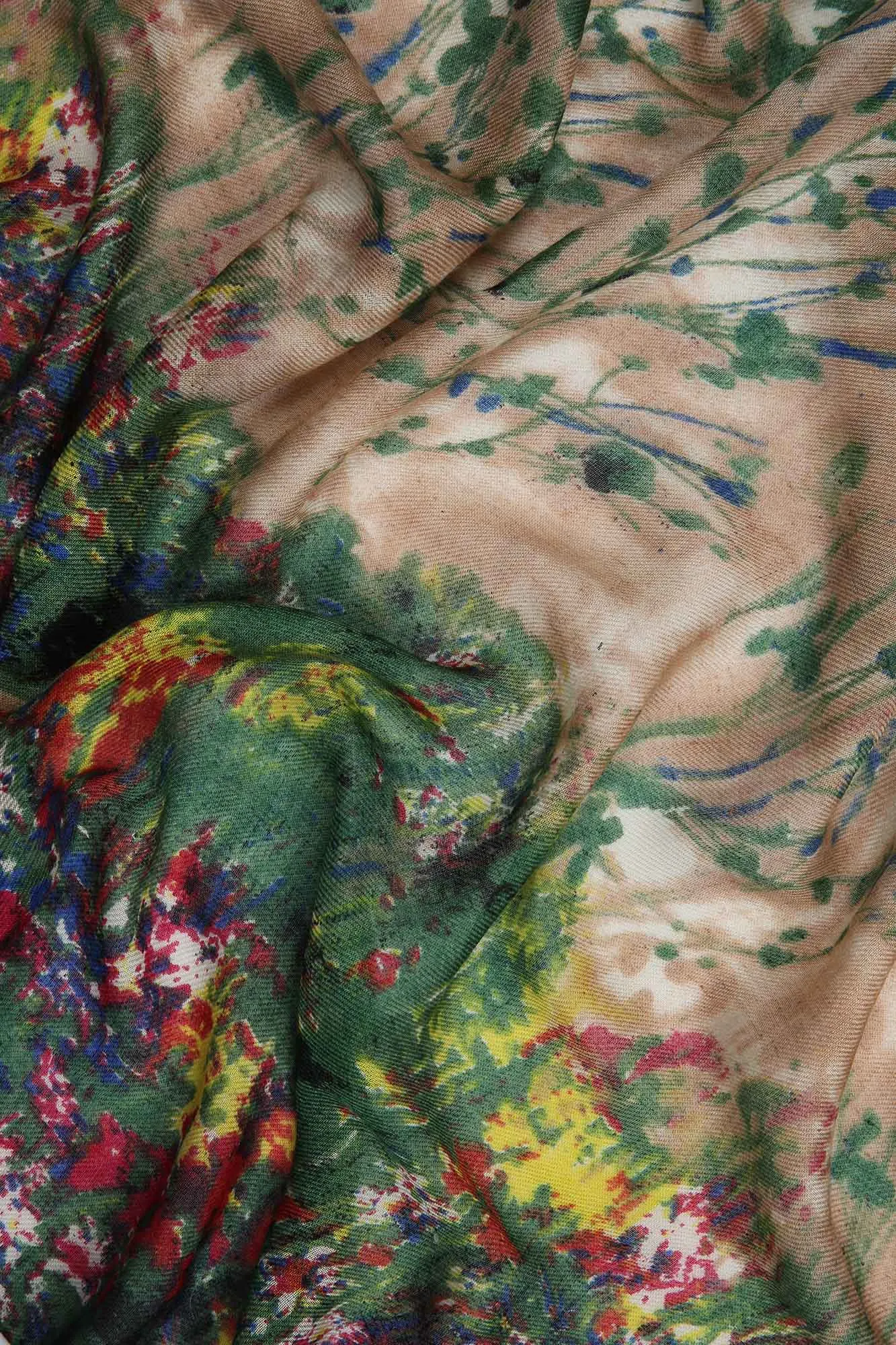 premium floral printed cashmere scarf