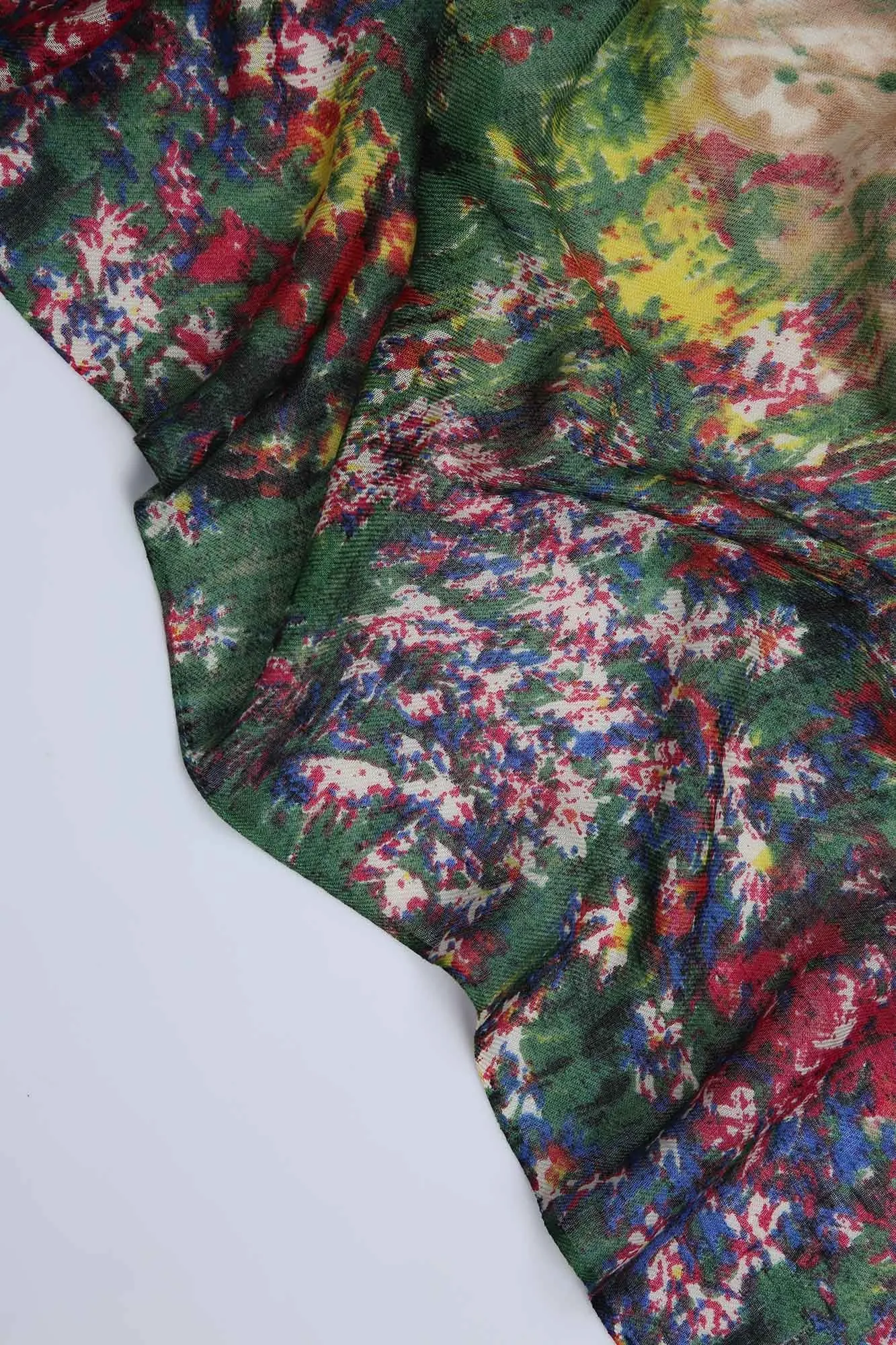 premium floral printed cashmere scarf