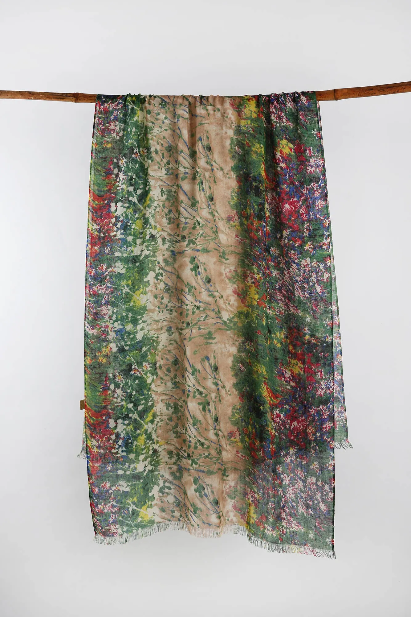 premium floral printed cashmere scarf