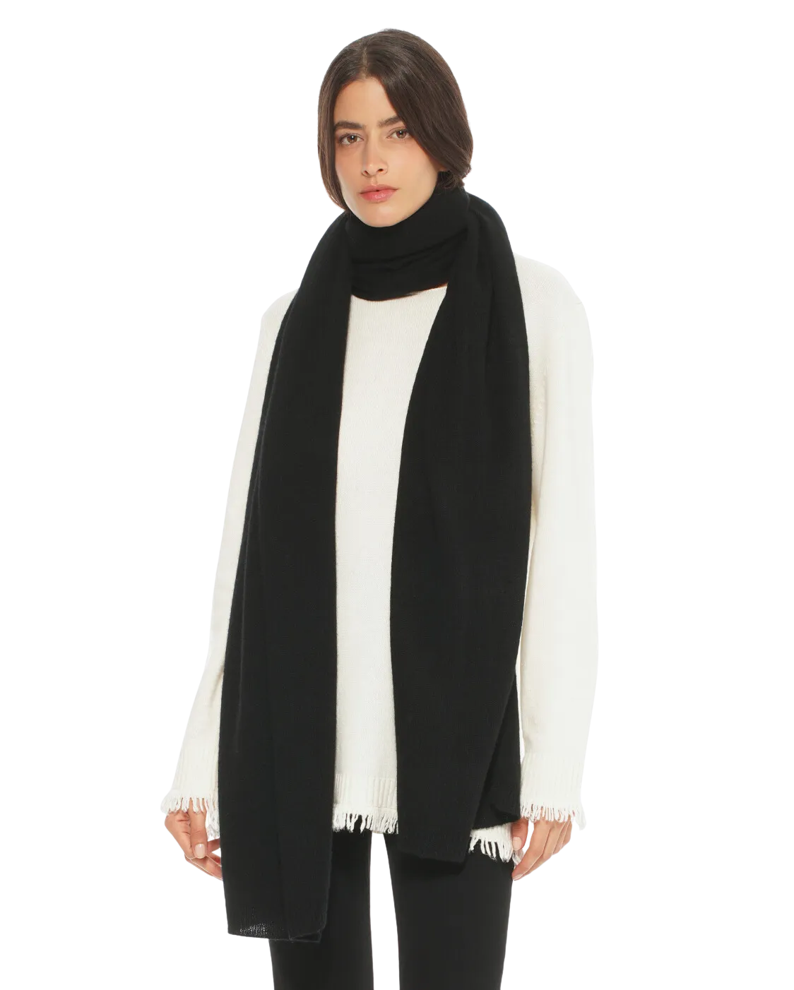 Pure Cashmere Maxi Scarf Black