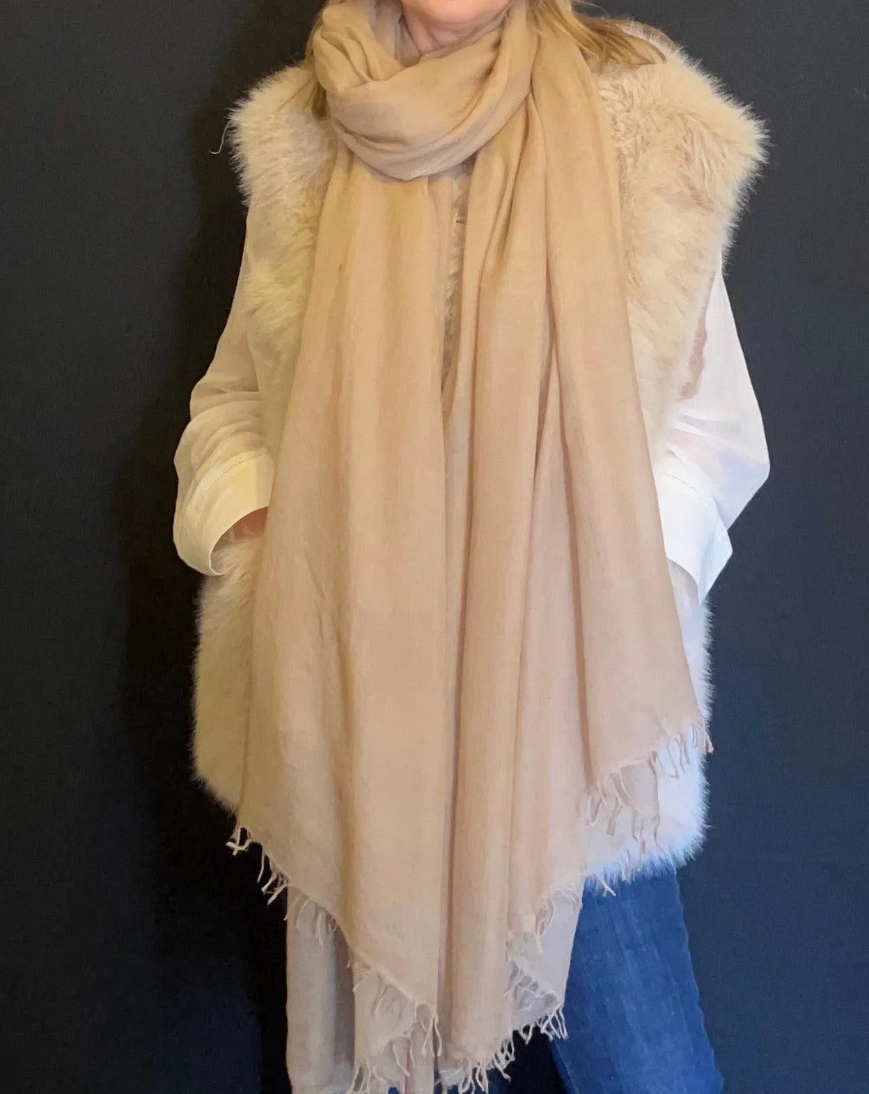 PURE CASHMERE NATURAL WRAP