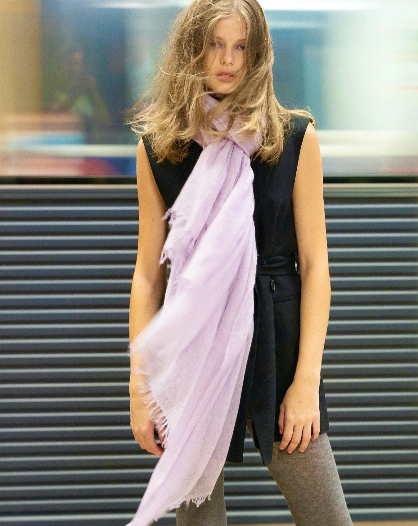 PURE CASHMERE WRAP LAVENDER