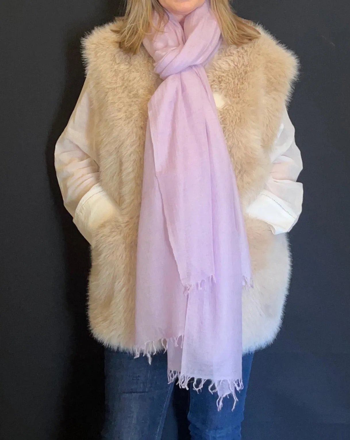 PURE CASHMERE WRAP LAVENDER