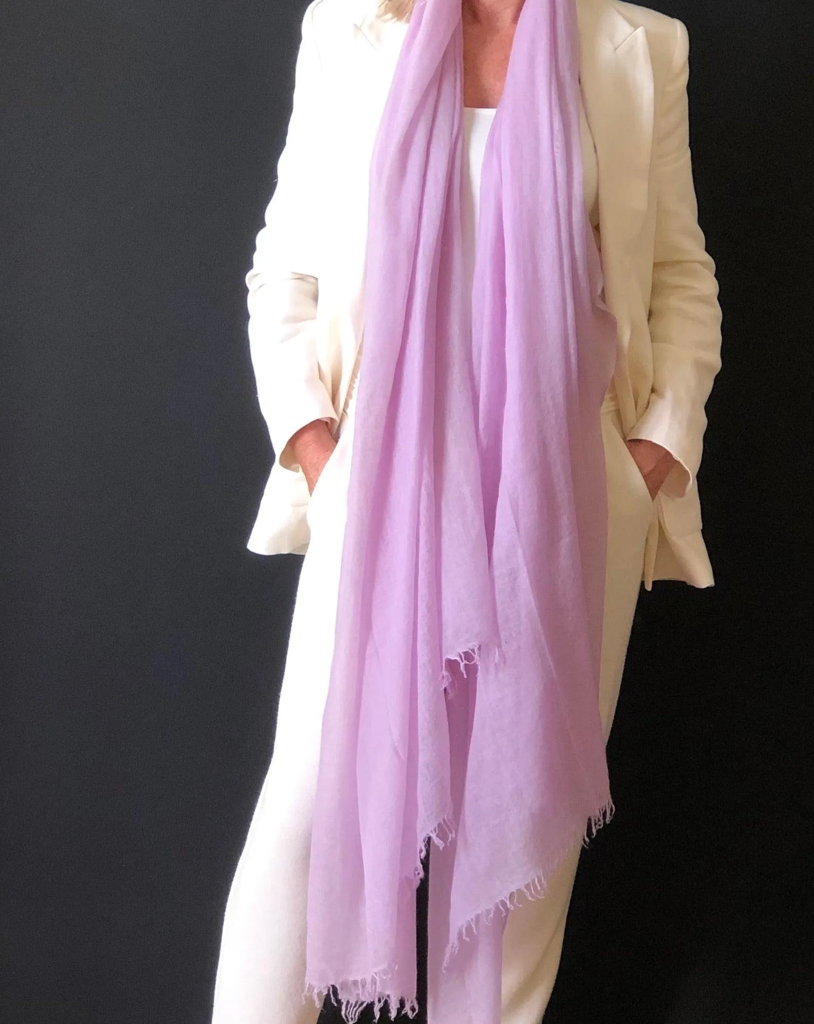 PURE CASHMERE WRAP LAVENDER