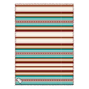 "Hooey Fleece Blanket" Red/White/Turquoise Serape