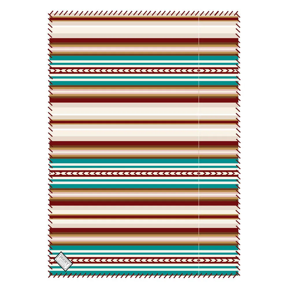 "Hooey Fleece Blanket" Red/White/Turquoise Serape