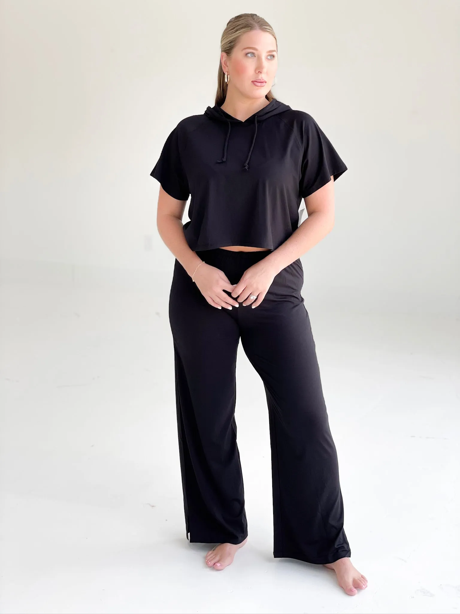 Raider Wide Leg Lounge Pants - Black