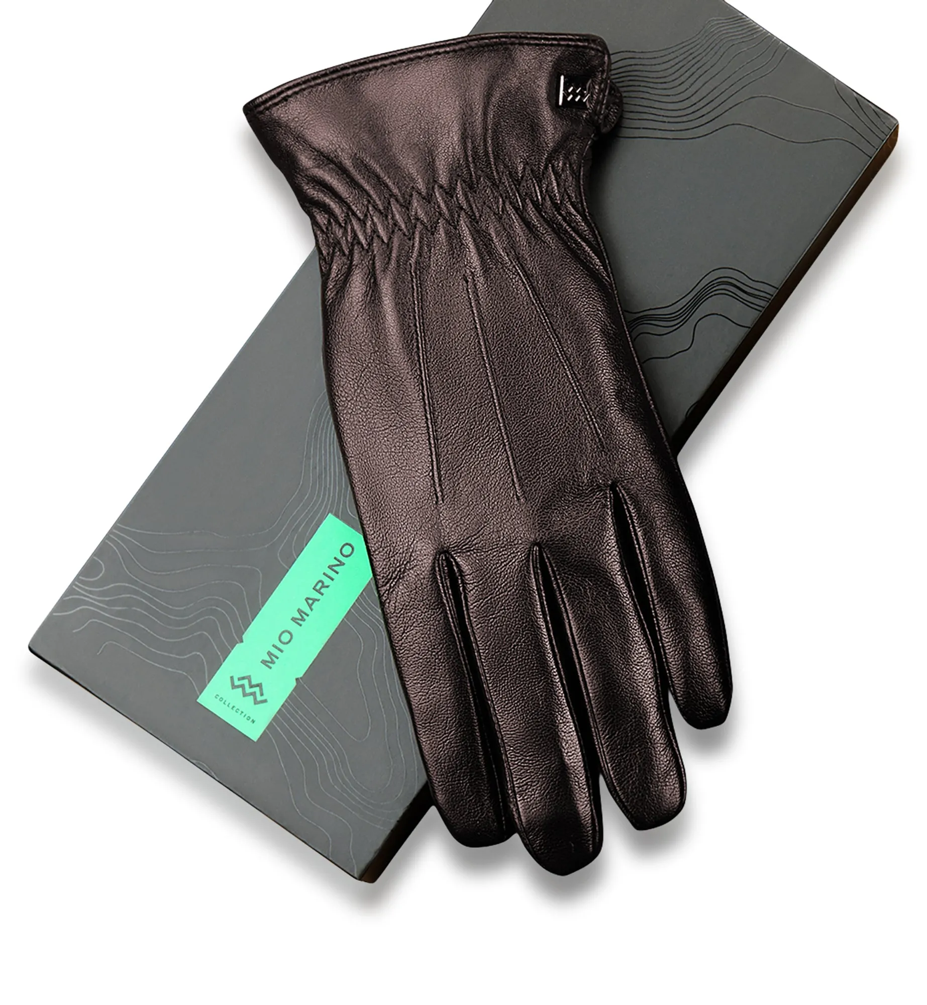 Ridged Real Leather Gloves