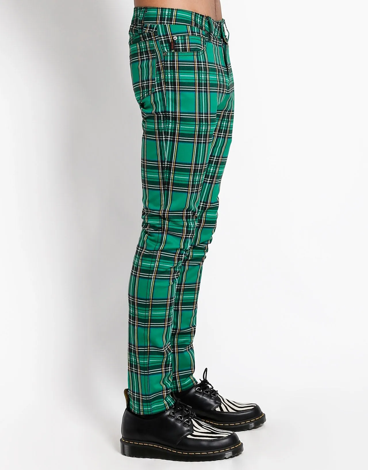 ROCKER JEAN GREEN PLAID