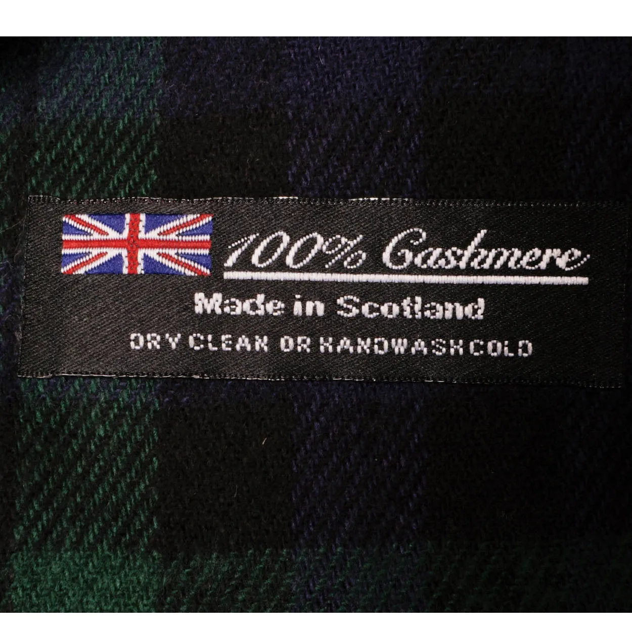 Scottish 100% Cashmere Mens Scarf Black Watch Tartan Pattern