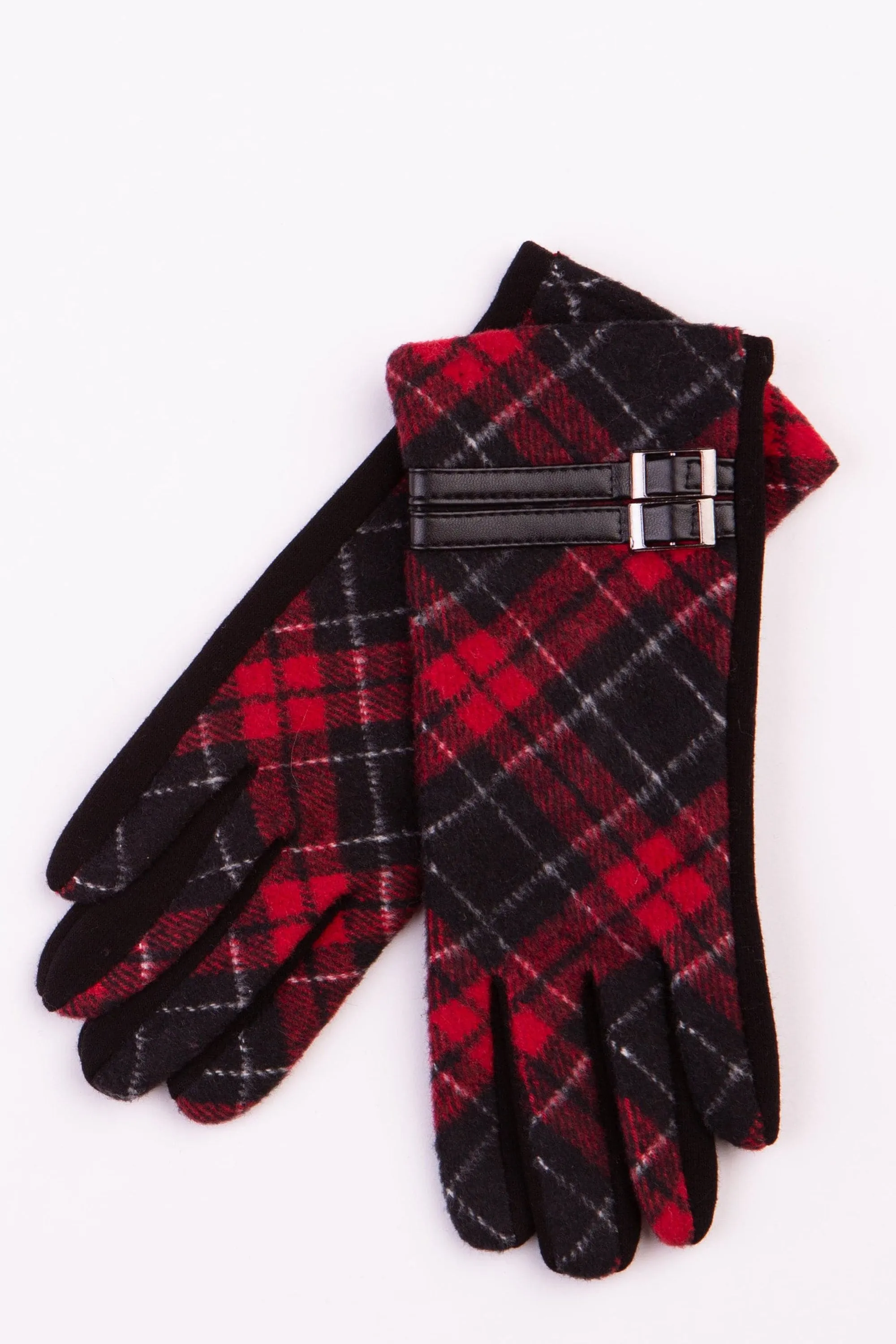 Tartan Gloves - Red