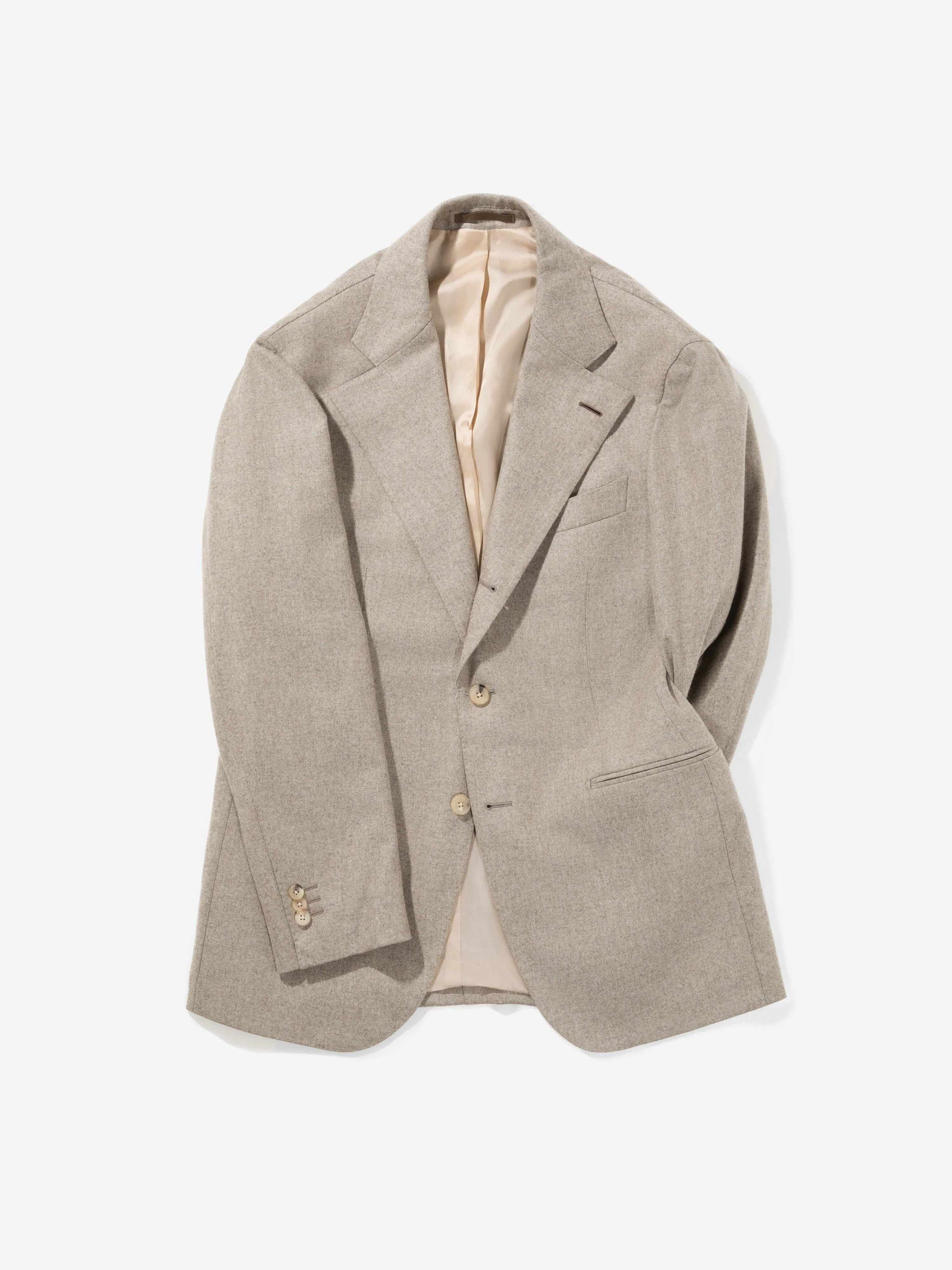 Taupe Flannel Wool Suit