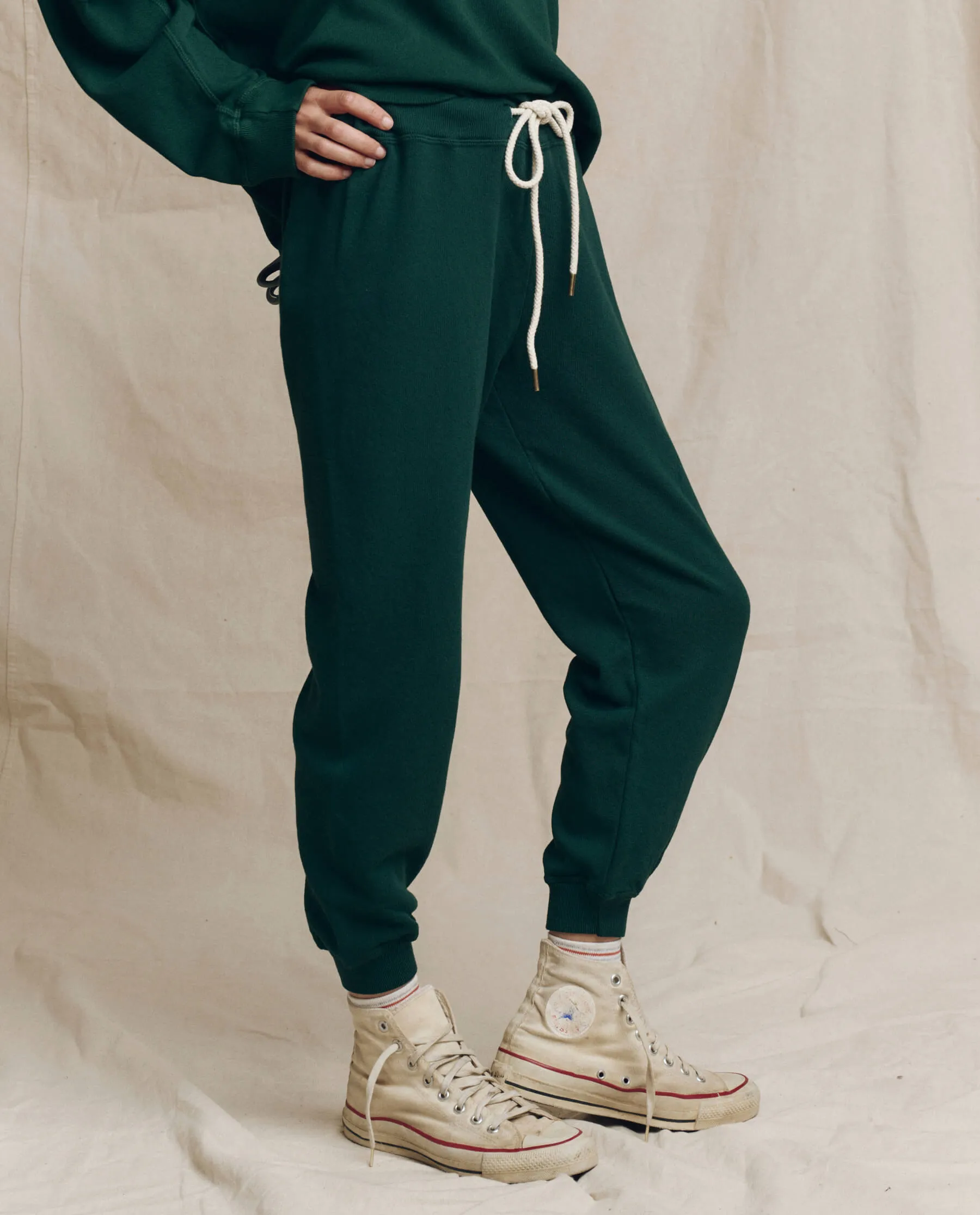 The Cropped Sweatpant. Solid -- Pinyon