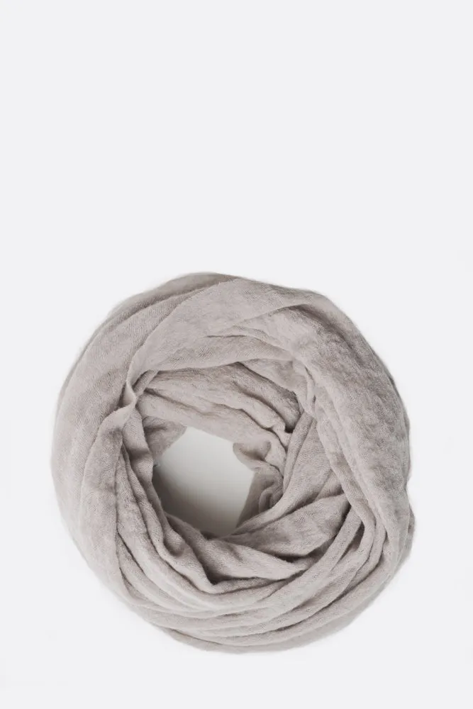 Thick Grey Classic Knit Cashmere Tube Scarf