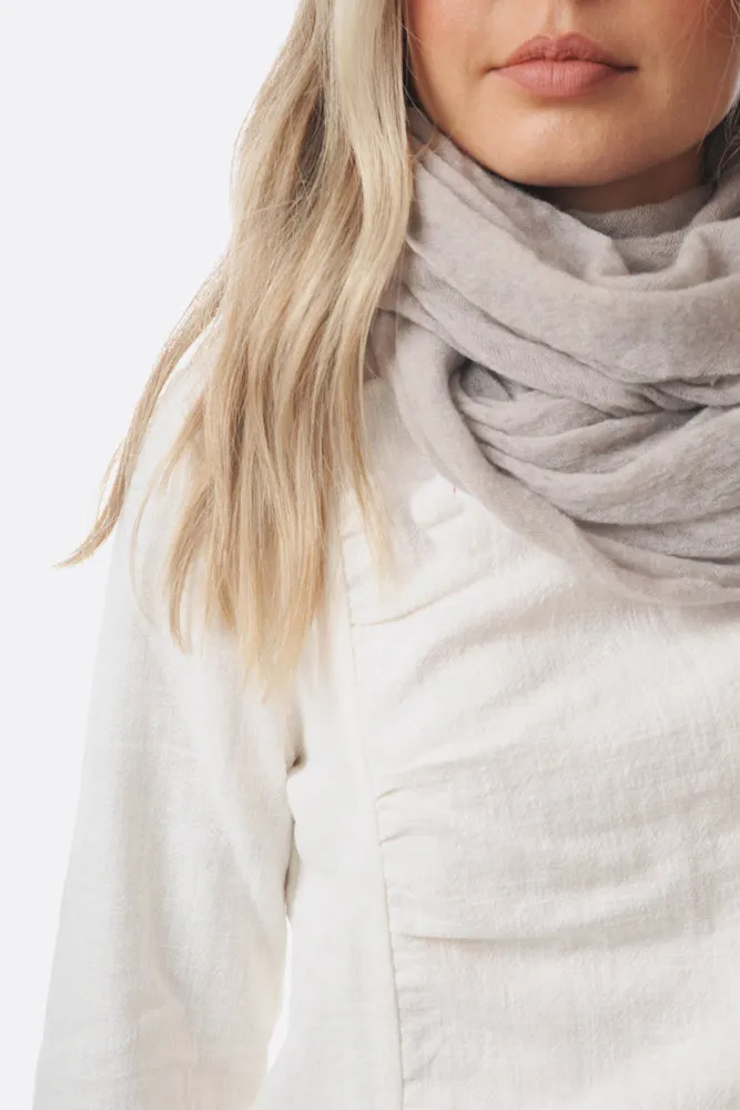 Thick Grey Classic Knit Cashmere Tube Scarf