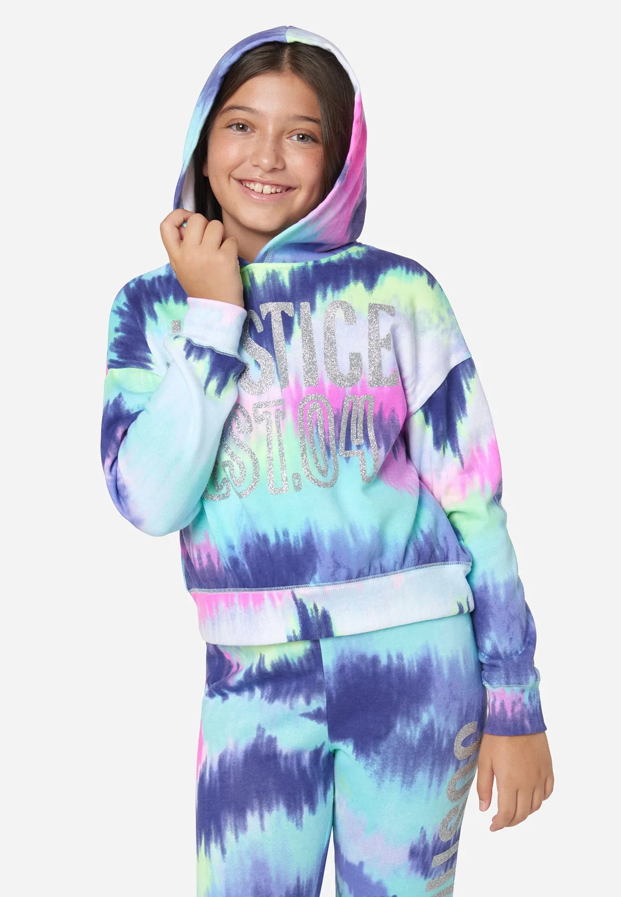 Tie-Dye Rib Hem Hoodie